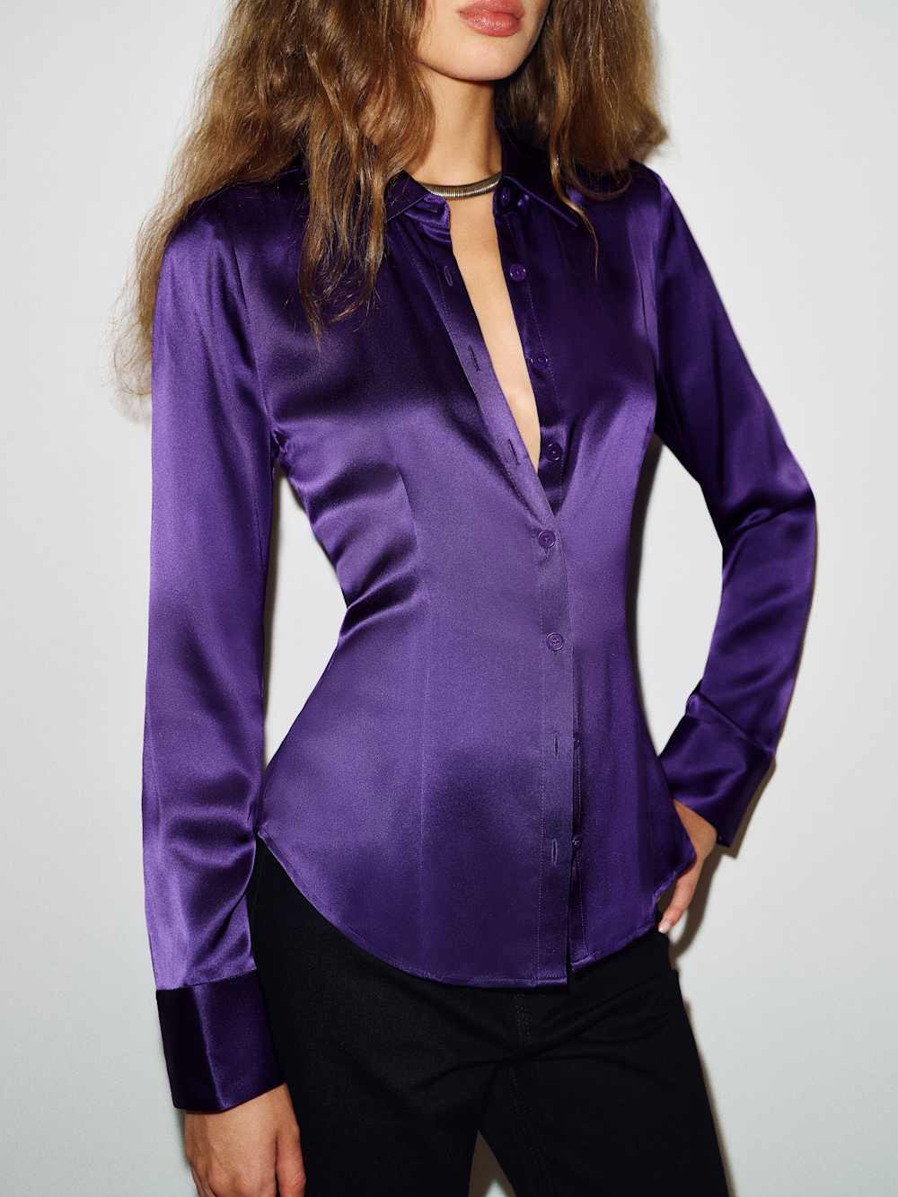 Raya Fitted Silk Shirt | Reformation (Global)