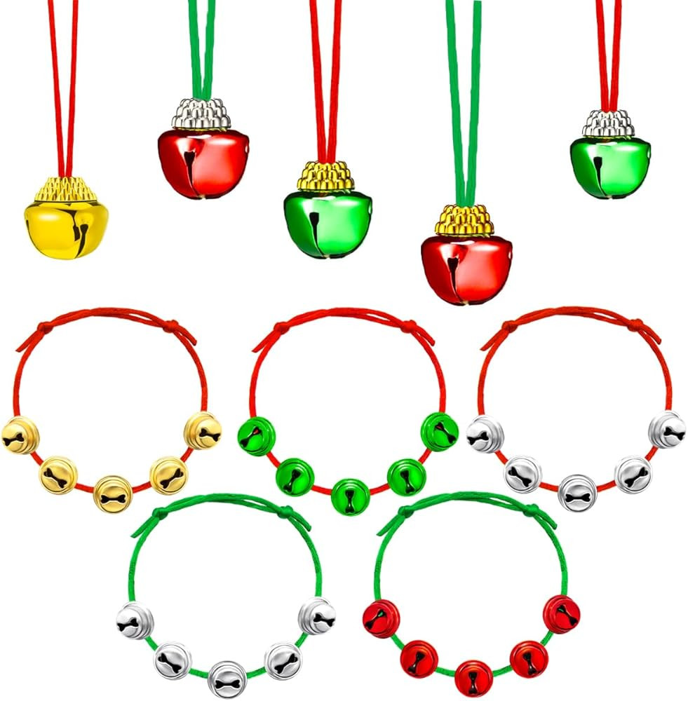 yfstyle Christmas Bell Necklaces Believe Bell Necklaces Christmas Necklace and Bracelet Set Adjus... | Amazon (US)