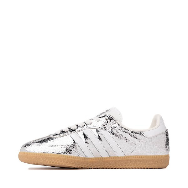 Womens adidas Samba OG Athletic Shoe - Silver Metallic / White / Core White | Journeys
