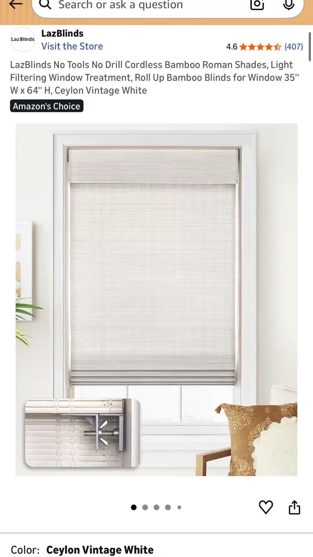 Blinds so simple I installed them myself. Amazon no drill roman shades ☁️

#LTKFindsUnder100 #LTKHome