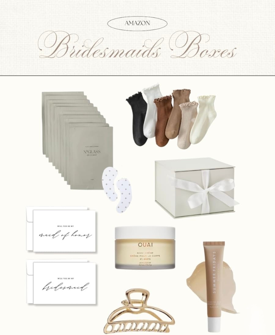 bridesmaid boxes, but make them chic 🤍✨
thoughtful gifts, wedding prep essentials, getting ready details, neutral aesthetic, elevated basics, little luxuries your girls will love.

#bridesmaidgifts #weddingplanning #bridalinspo #bridesmaidboxes #weddingdetails #bridalparty #giftideas #neutralaesthetic #weddingstyle #bridetobe

#LTKWedding #LTKBeauty #LTKSaleAlert