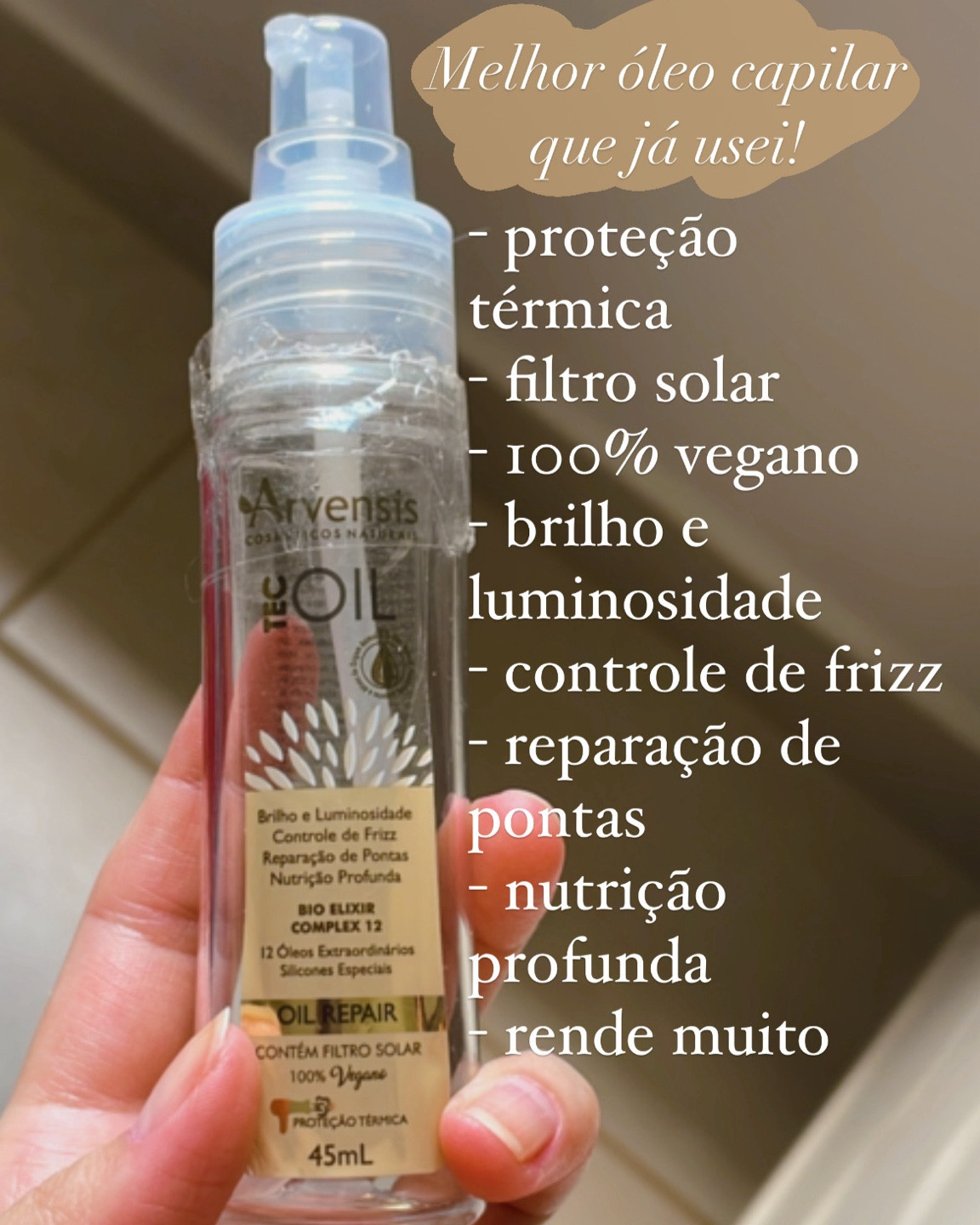 Maravilhosa, esse é o melhor óleo capilar que já usei! Tô indo, inclusive, para o segundo frasco! 
Além dos benefícios citados na foto, a Arvensis é uma marca de beleza de tecnologia verde, o que é ótimo para o planeta e para nossa saúde, e todos os produtos são 100% livres de sal, parabenos, corantes e petrolatos!

#cabelo #cabelocacheado #oleocapilar #oleoparacabelo

#LTKbrasil #LTKbeauty