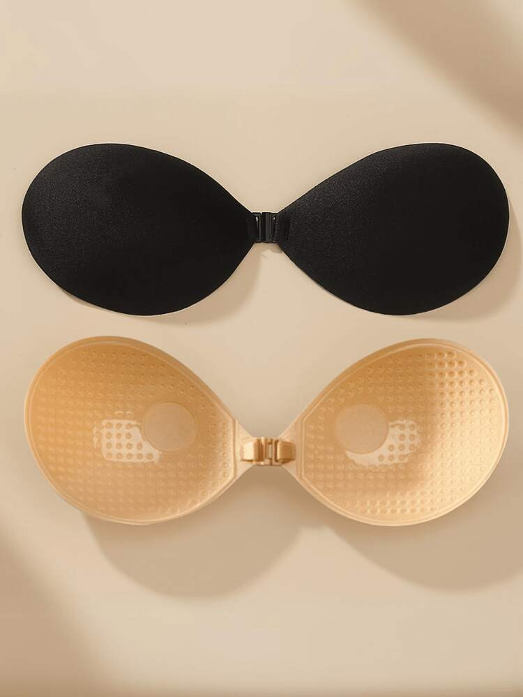 1 Pair Classic Round Shape Skin-Colored Adhesive Bra Lift Petals | SHEIN