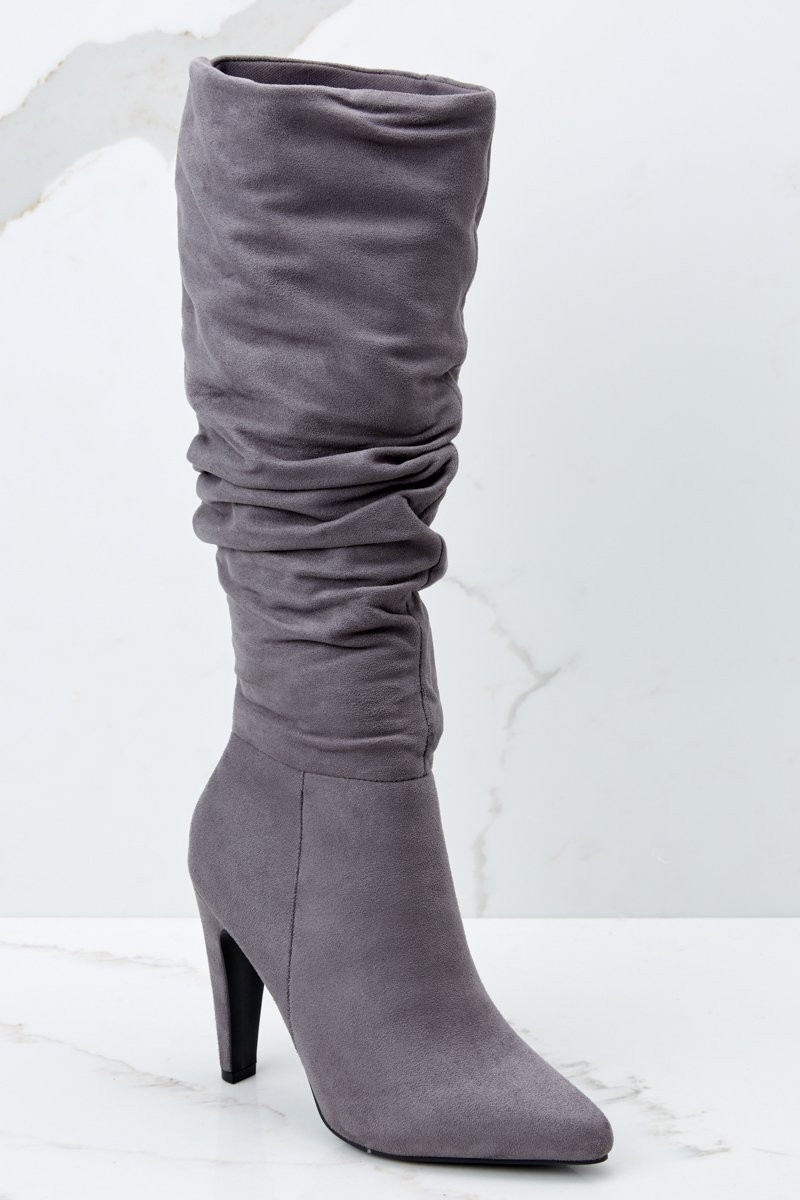 Step Out For The Night Grey High Heel Boots | Red Dress 