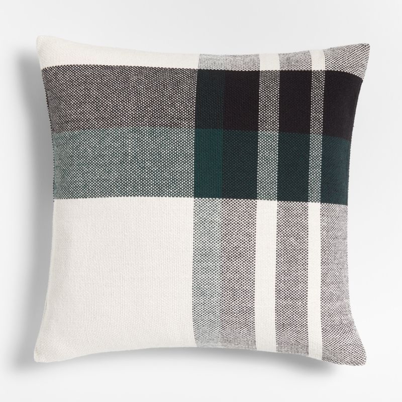 Holiday 23"x23" Green Plaid Throw Pillow Cover + Reviews | Crate & Barrel | Crate & Barrel
