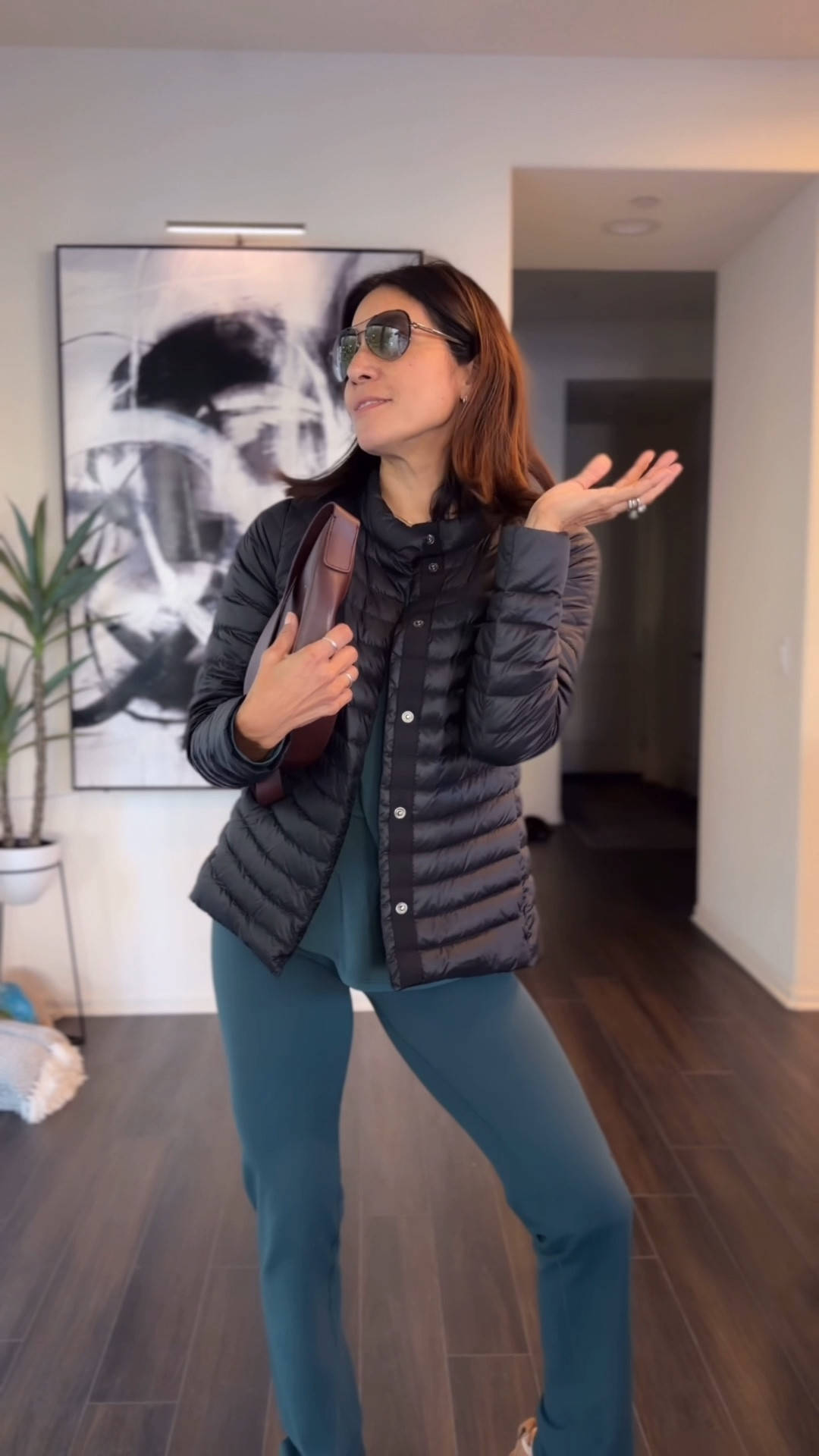 Glad my family was already in the car waiting for me :) 

Favorite Athleta style is elation fit 
These straight leg. In xs 
Top xs 
Shoes size 7 
Active wear 

#LTKActive #LTKmorningroutine #LTKmomlife