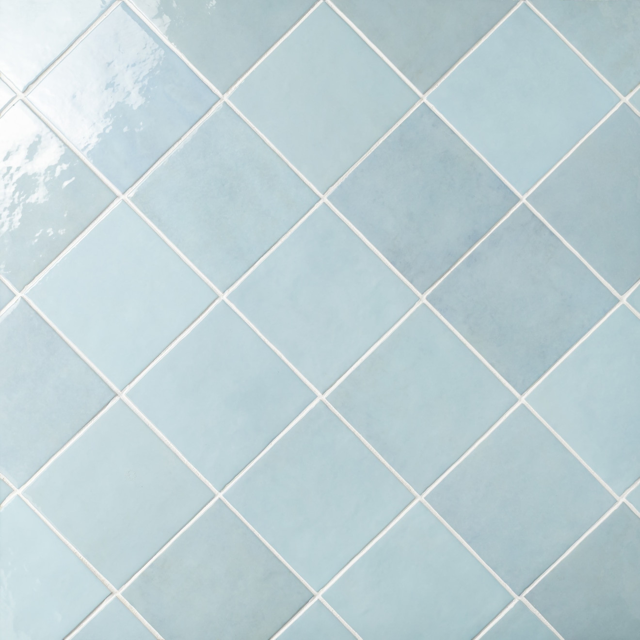 Cloe 5" x 5" Ceramic Tile in Baby Blue | Bedrosians Tile & Stone