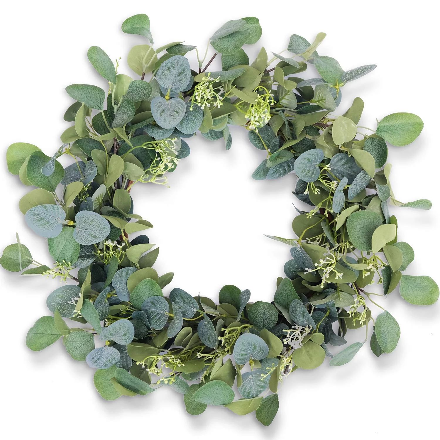 Eucalyptus Wreaths for Front Door 20&quot;, Handmade Green Leaves Wreath for Summer, Spring and A... | Walmart (US)