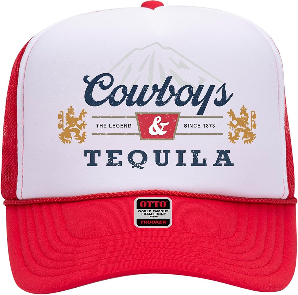 Cowboys and Tequila Trucker Hat - Premium Snapback for Men and Women - Cowgirl Western Beer Count... | Amazon (US)