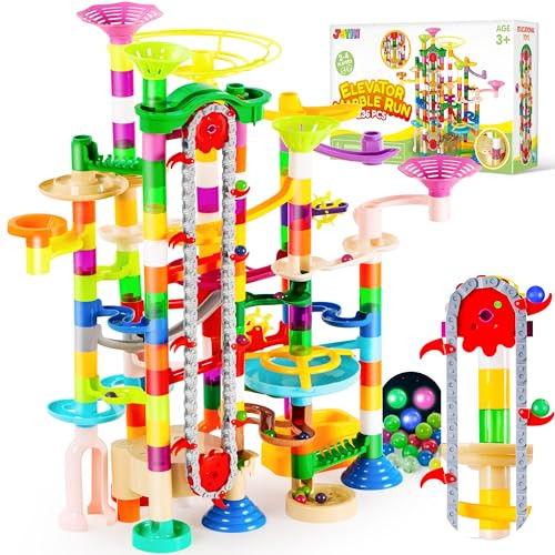 JOYIN 236Pcs Glowing Marble Run with Motorized Elevator- Construction Building Blocks Toys with 3... | Amazon (US)