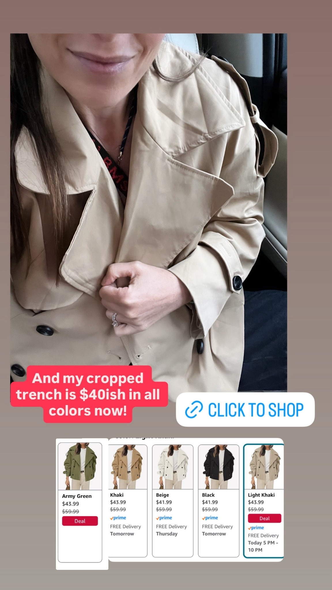 My cropped trench is on deals!

#LTKSeasonal #LTKFindsUnder50 #LTKWorkwear