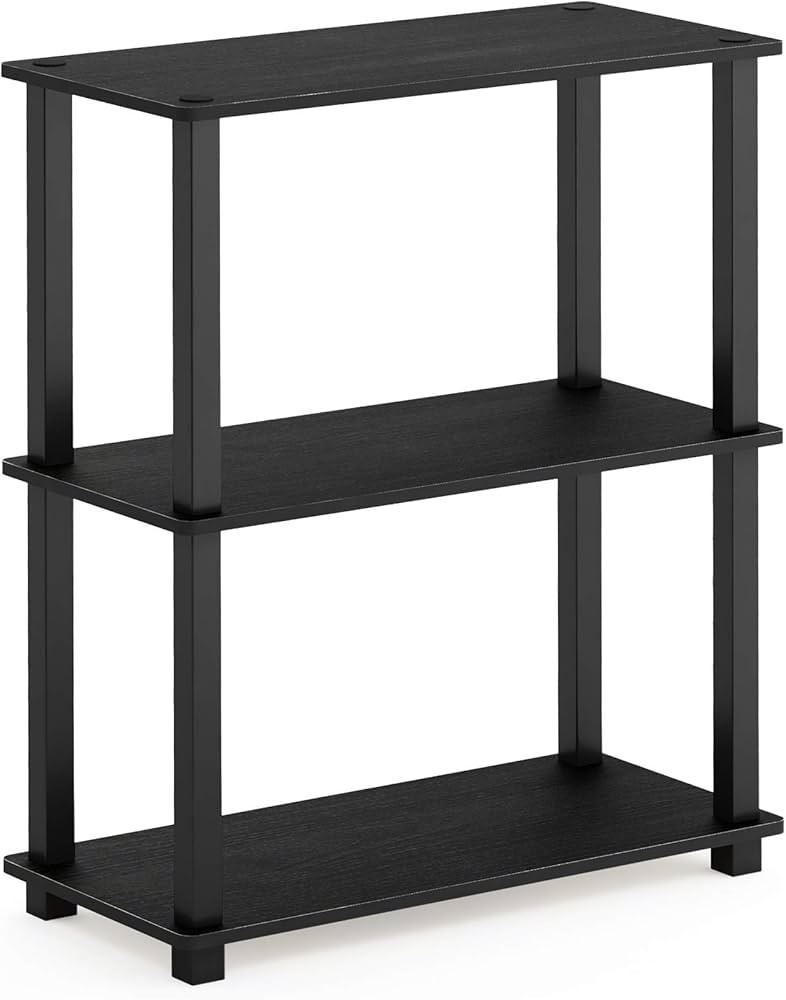Furinno Turn-S-Tube 3-Tier Compact Multipurpose Shelf Display Rack with Square Tube, Americano/Bl... | Amazon (US)