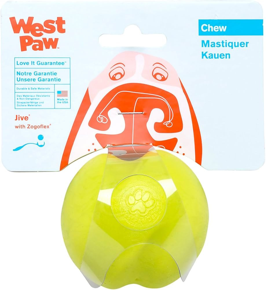 West Paw Zogoflex Jive Ball Dog Chew Toy – Bouncing Toys for Dogs, Fetch, Catch, Chewing, Play ... | Amazon (US)