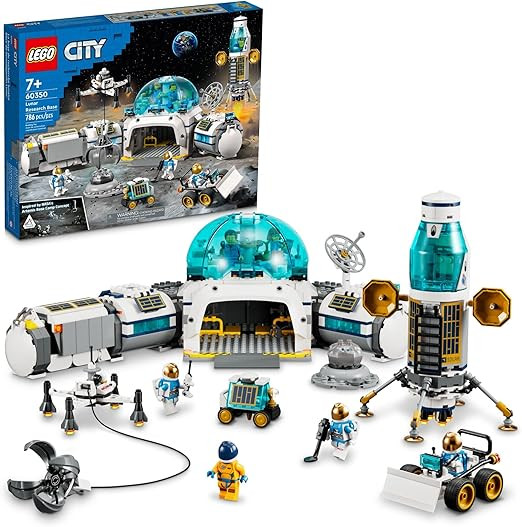 LEGO City Lunar Research Base Outer Space Toy for Kids who Love Space 60350, NASA Inspired Lunar ... | Amazon (US)