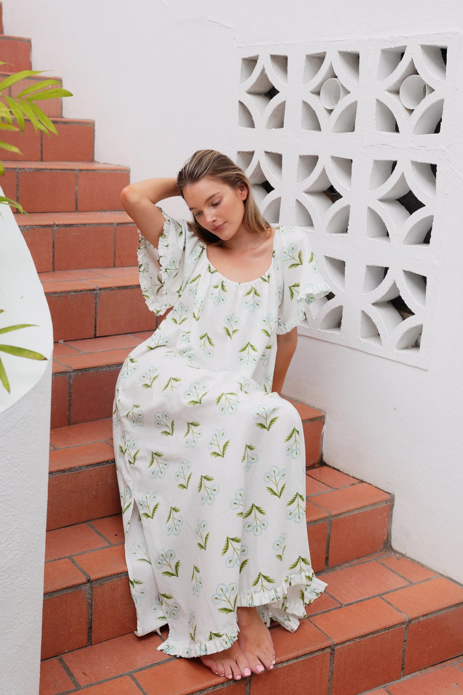 Betty Lounge Dress - Long - Cotton Modal - Dandelion | Piyama US
