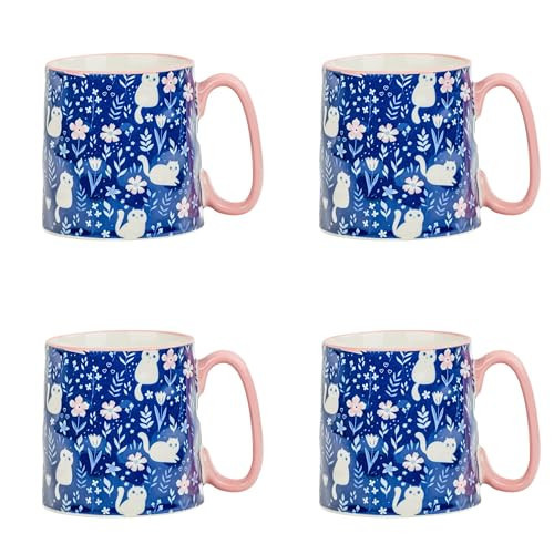 10 Strawberry Street Bella Mug, Curious Kitty, Set of 4 | Amazon (US)
