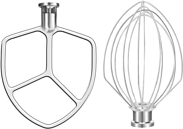 Stainless Steel K5A Whisk and Flat Beater for KitchenAid 5 Quart Bowl Lift Stand Mixer, Compatibl... | Amazon (US)