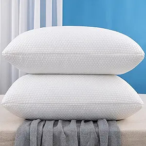 Molblly Standard Pillows Shredded Memory Foam Set of 2 Pack Standard Size Cooling Bed Pillows 20 ... | Amazon (US)