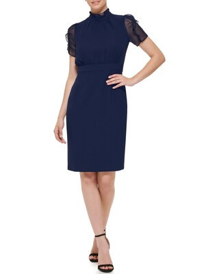 Vince Camuto Chiffon Stand-Collar Dress | Vince Camuto
