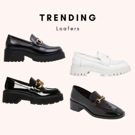 Falls hottest shoe trend - loafers! A chunky black patent loafer will be a staple, or opt for white loafers for something fun! - fall trends - shoes of the day - trending shoes - black loafers - chunky loafers - Steve Madden shoes - Jeffrey Campbell shoes 

#LTKstyletip #LTKshoecrush #LTKunder100