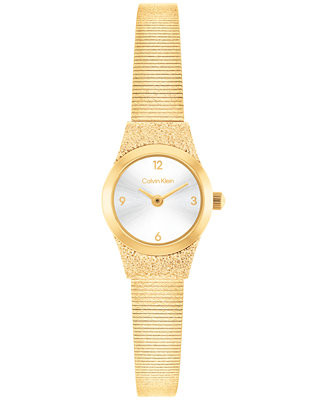 Calvin Klein Women's Contemporary Gold Tone Stainless Steel Mesh Bracelet Watch, 18mm - Macy's | Macy's