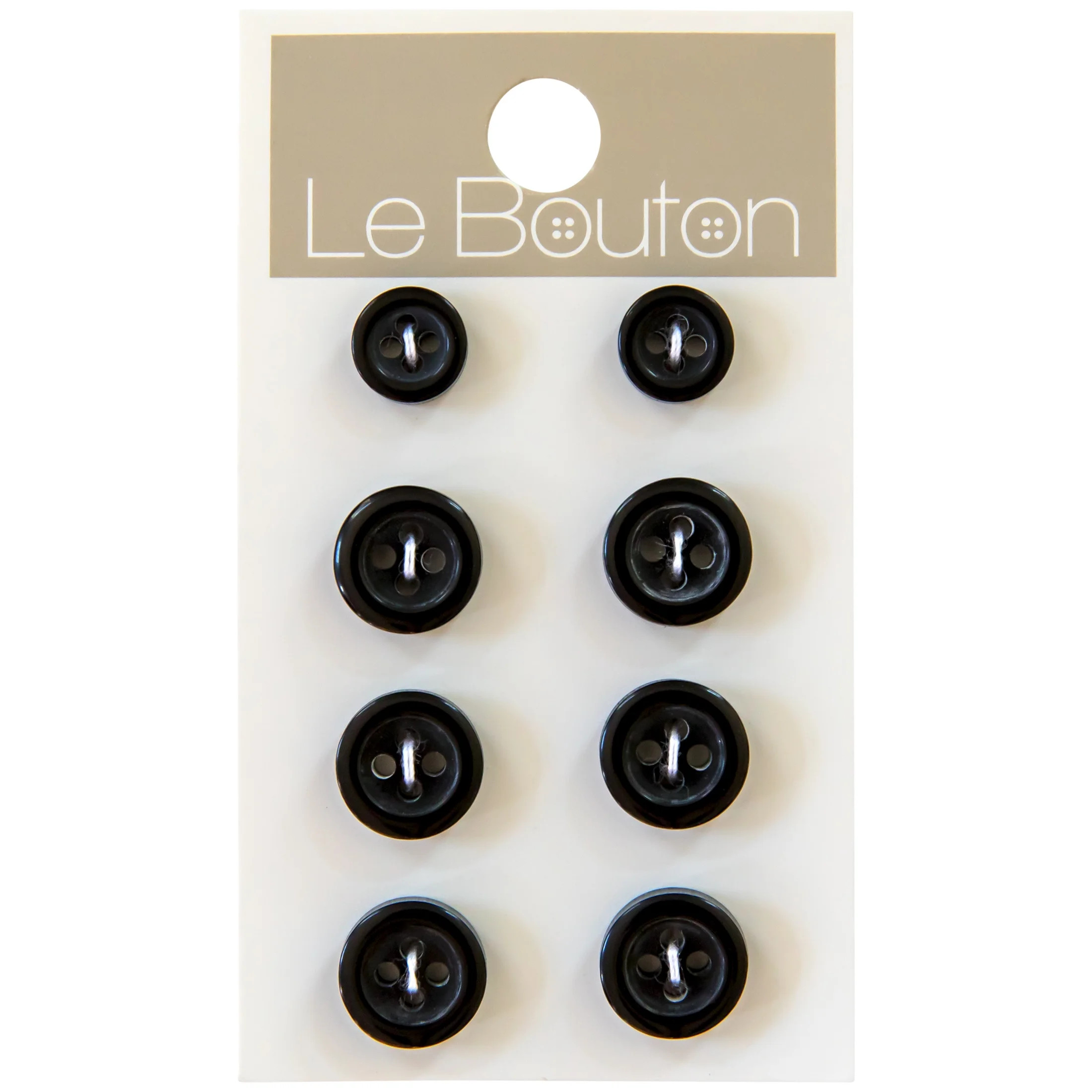 Le Bouton Black Assorted Sew Thru Shirt Buttons, 8 Pieces, 100% Polyester | Walmart (US)