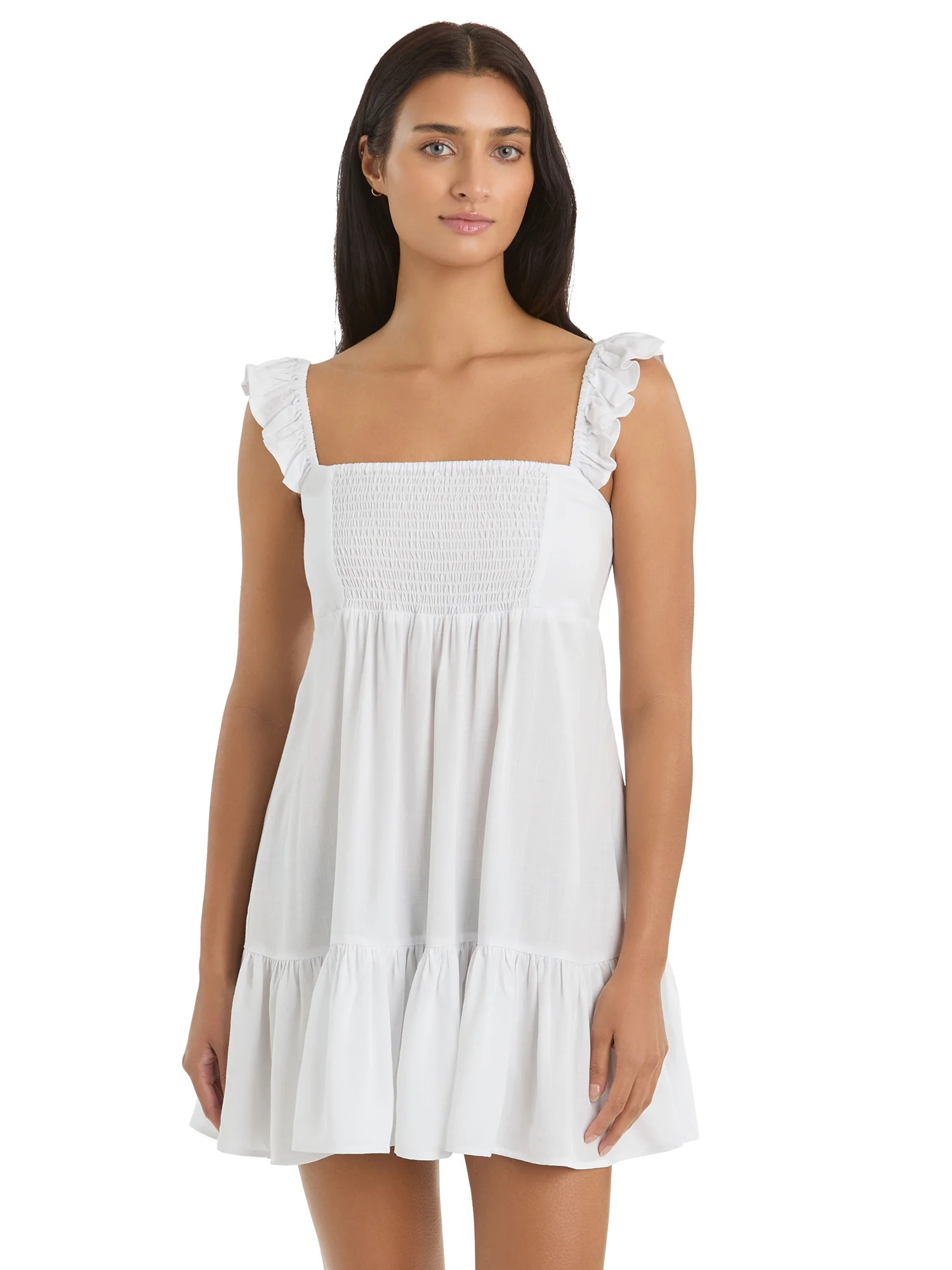 Jessica Simpson Women's Smocked Cover-Up Dress, Sizes XS-2XL | Walmart (US)