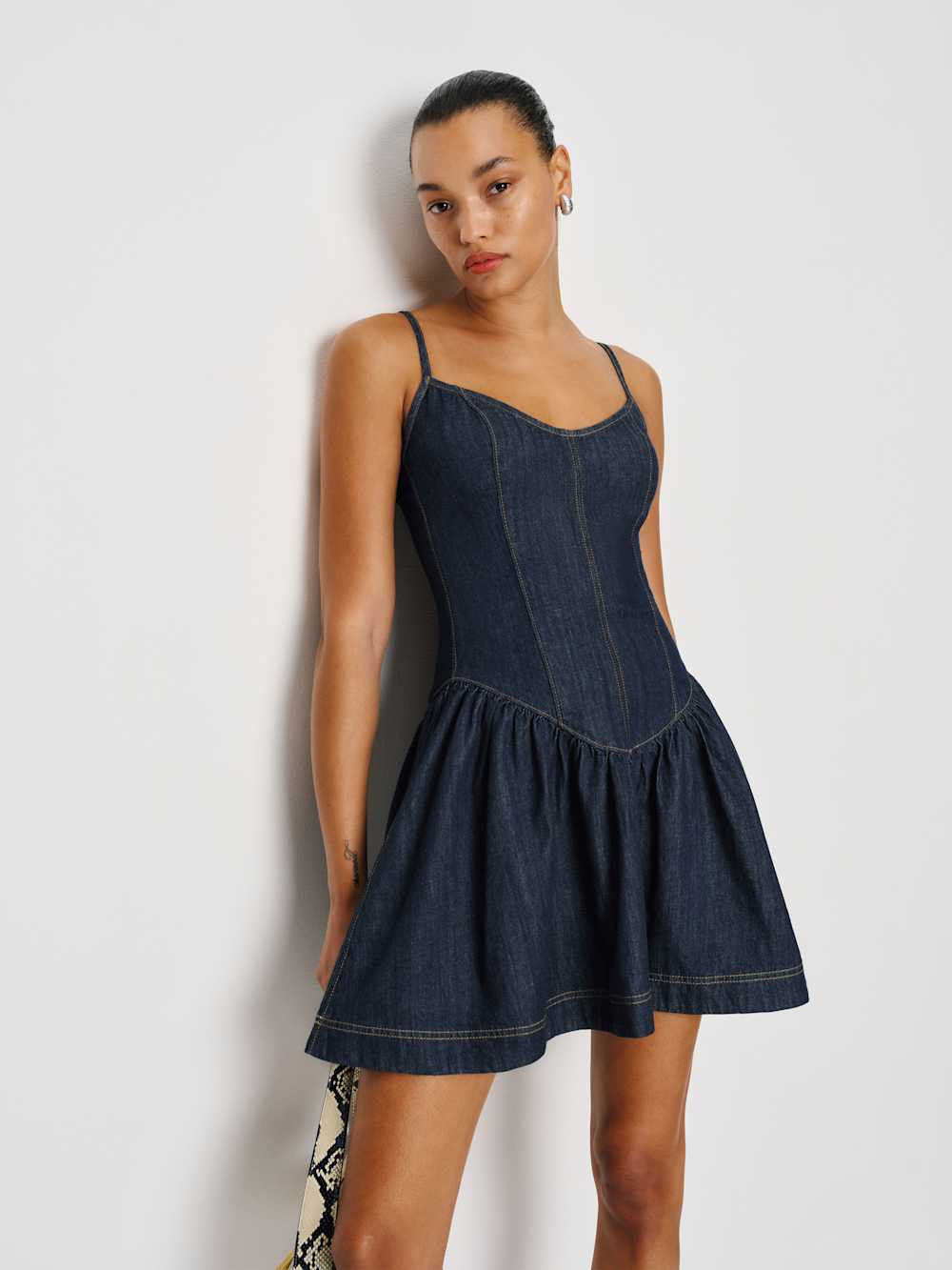 Lottie Denim Mini Dress | Reformation (Global)