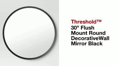 30&#34; Flush Mount Round Decorative Wall Mirror Black - Project 62&#8482; | Target