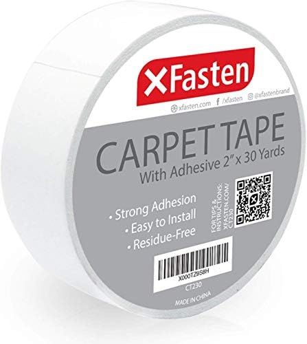 XFasten Double Sided Carpet Tape for Area Rugs, Residue-Free, 2-Inch x 30 Yards; Wood Super Stron... | Amazon (US)