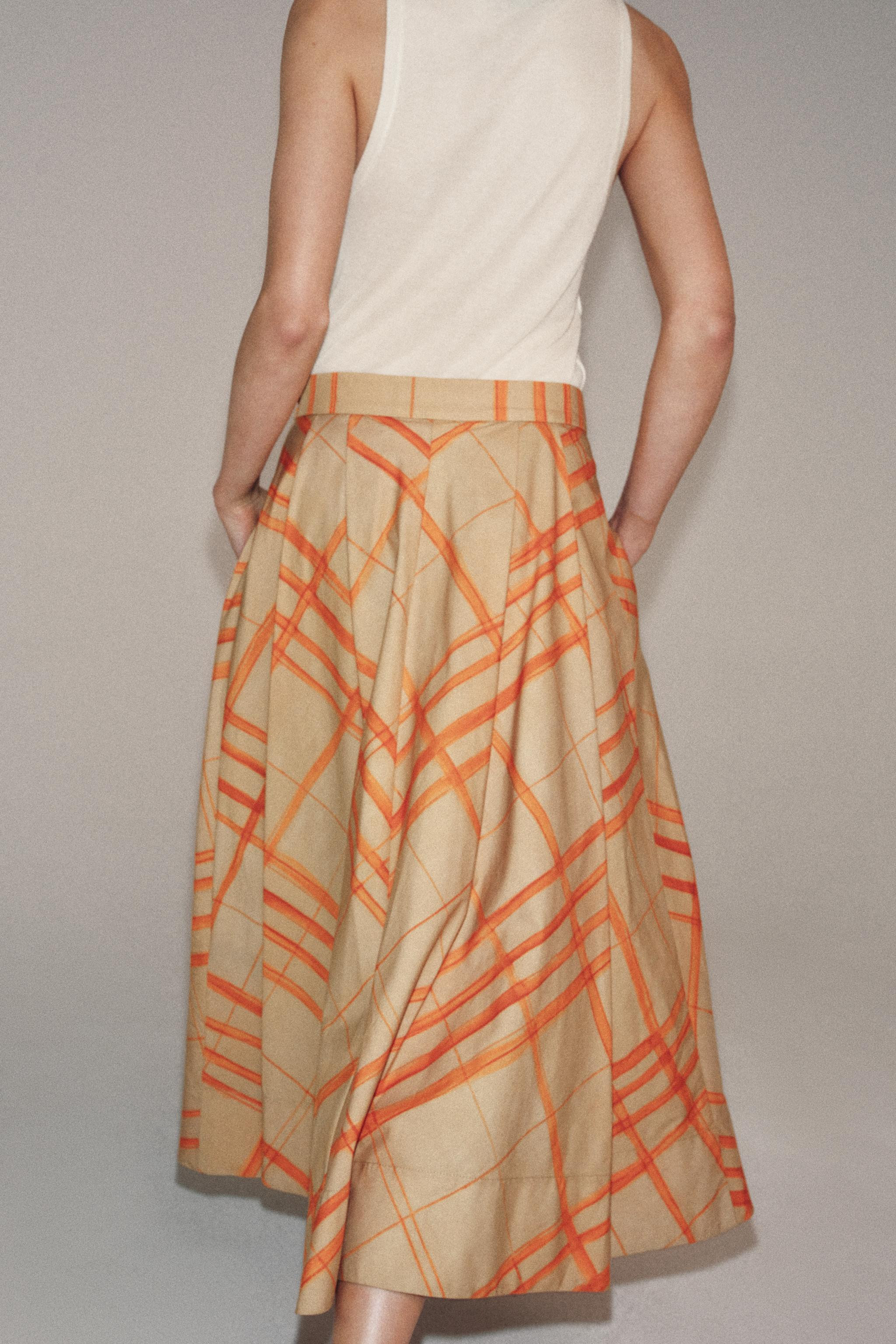 ZW COLLECTION PLAID CAPE SKIRT | Zara US