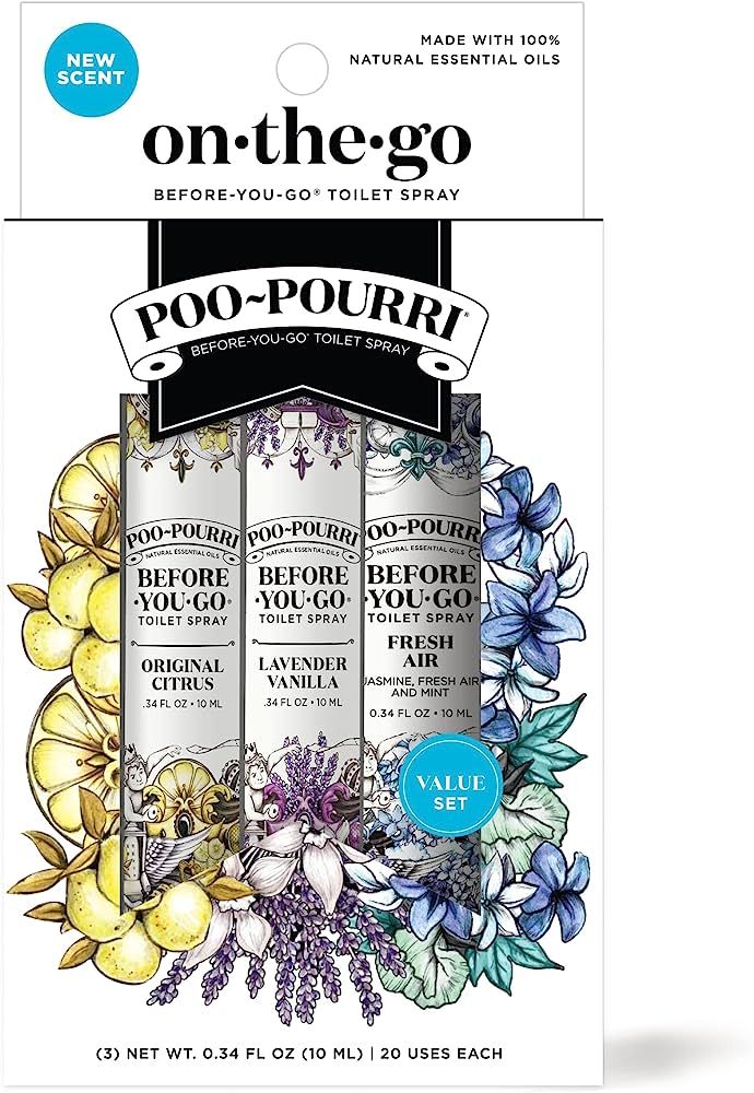 Poo-Pourri Before-You-Go Toilet Spray, On-The-Go, Travel Size Variety 10 mL - Original Citrus, La... | Amazon (US)