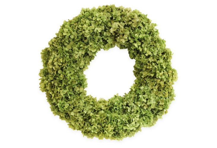 23" Hydrangea Wreath, Dried | One Kings Lane