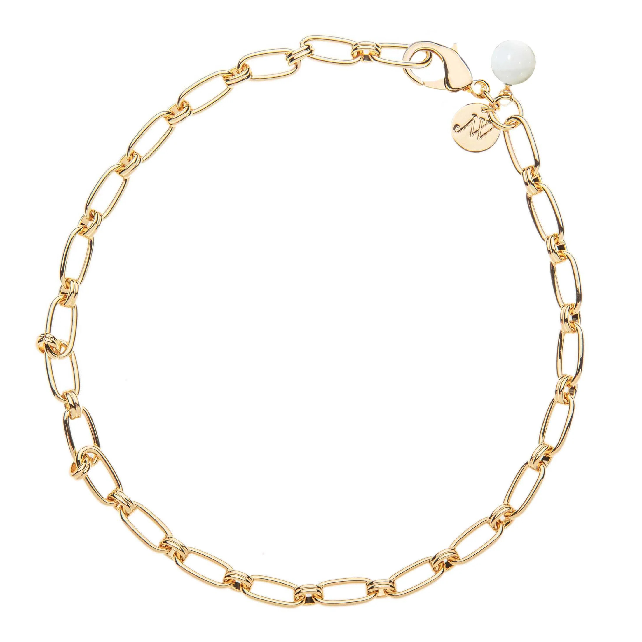 Wheels of Fortune Chain with Mother of Pearl Bead | Jane Win