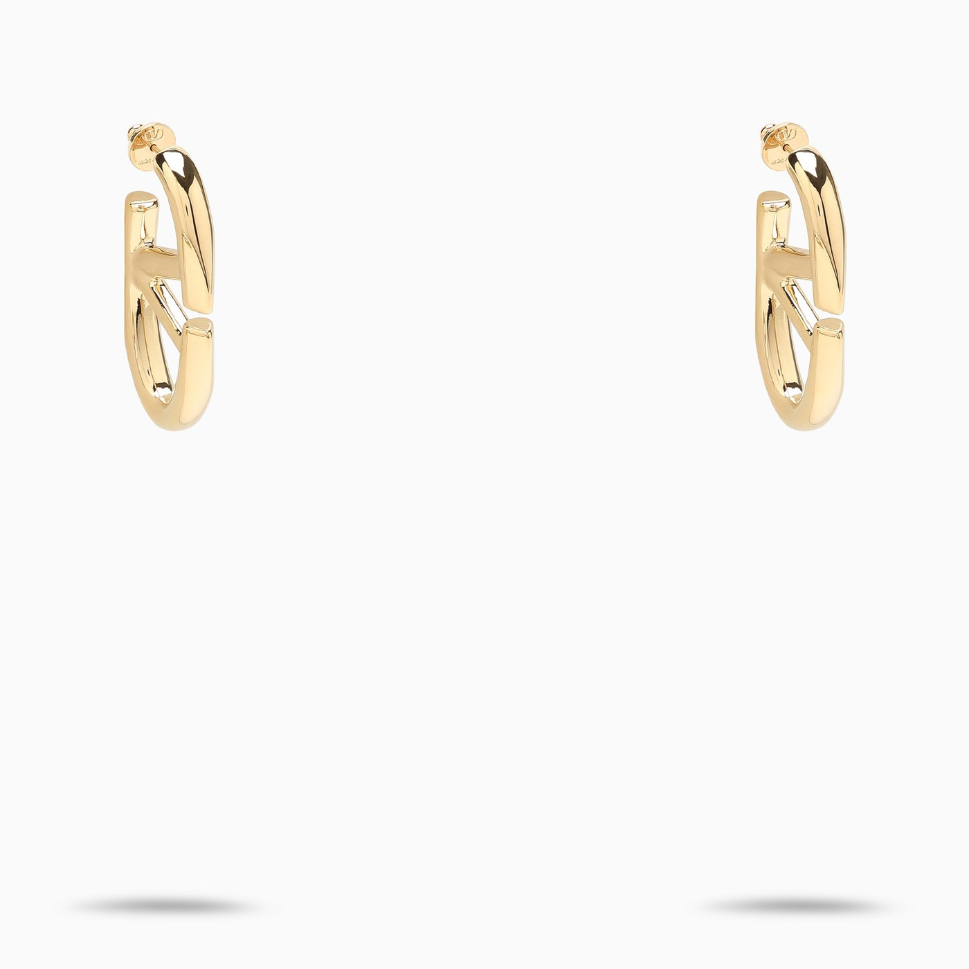 Golden oval VLogo The Bold Edition earrings | The Double F