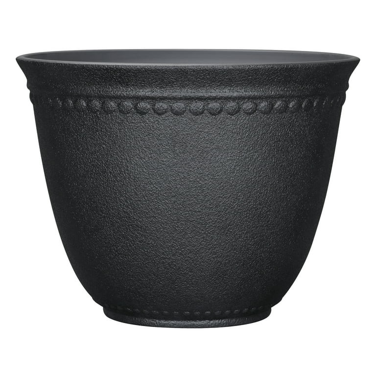 My Texas House 18-Inch Black Asti Recycled Resin Planter | Walmart (US)