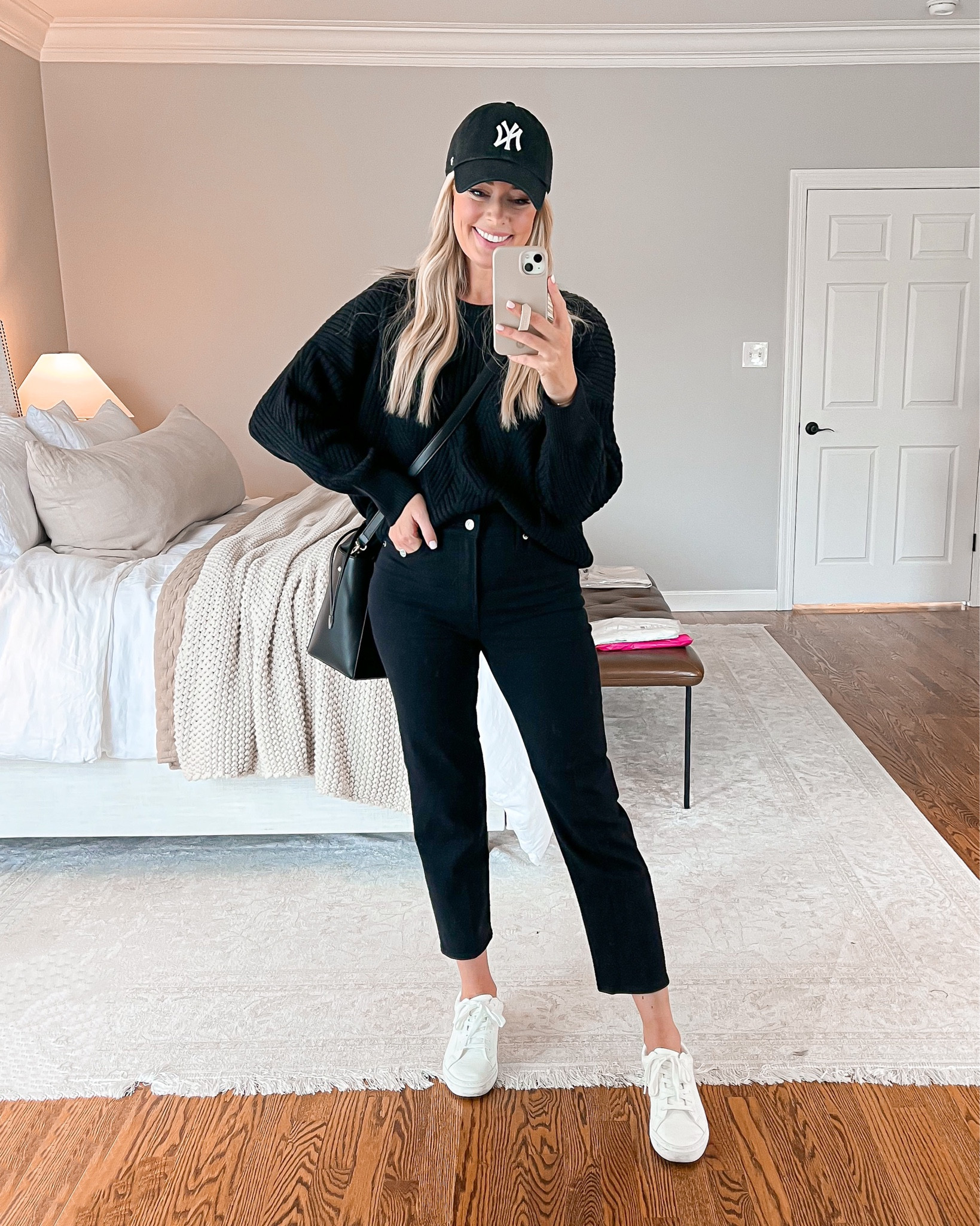 Sized up to a medium in sweater and wearing a 2 in jeans 

Black jeans, black sweater, casual outfit, express sweater, express jeans, jeans 

#LTKFind #LTKSeasonal #LTKsalealert