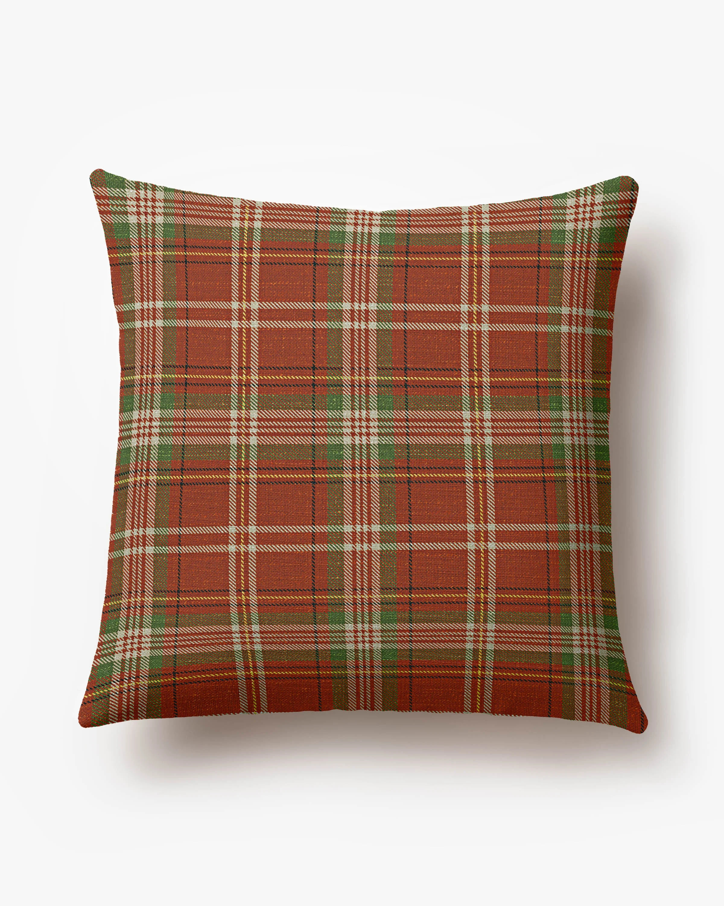 Merry Tartan Red & Green Woven Throw Pillow | Ruggable