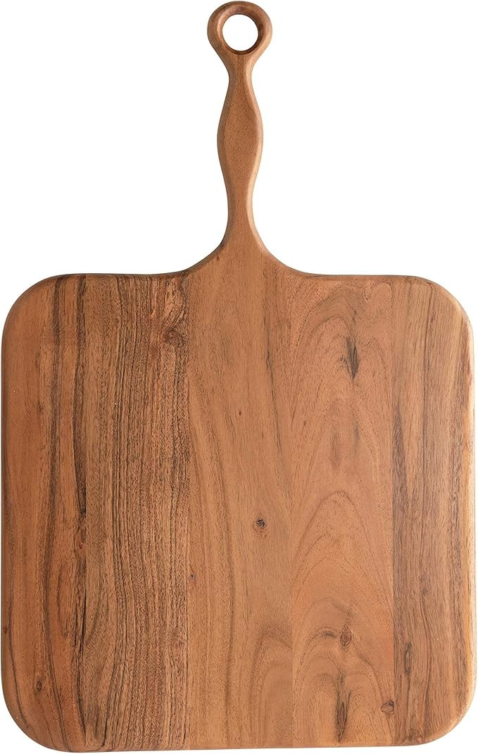 Creative Co-Op Acacia Wood Cheese Handle Cutting Board, 22" x 14", Natural | Amazon (US)