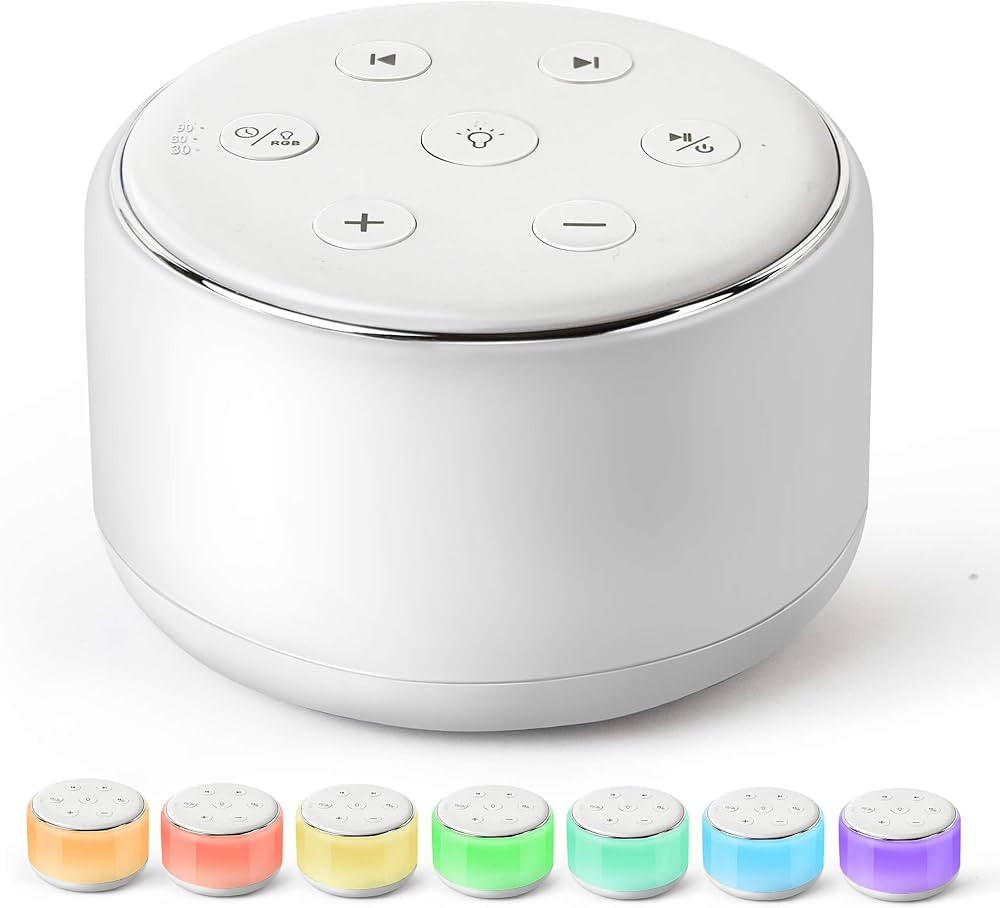 White Noise Sound Machine Baby for Sleeping with Night Light, 34 Soothing Sounds - Rechargeable W... | Amazon (US)