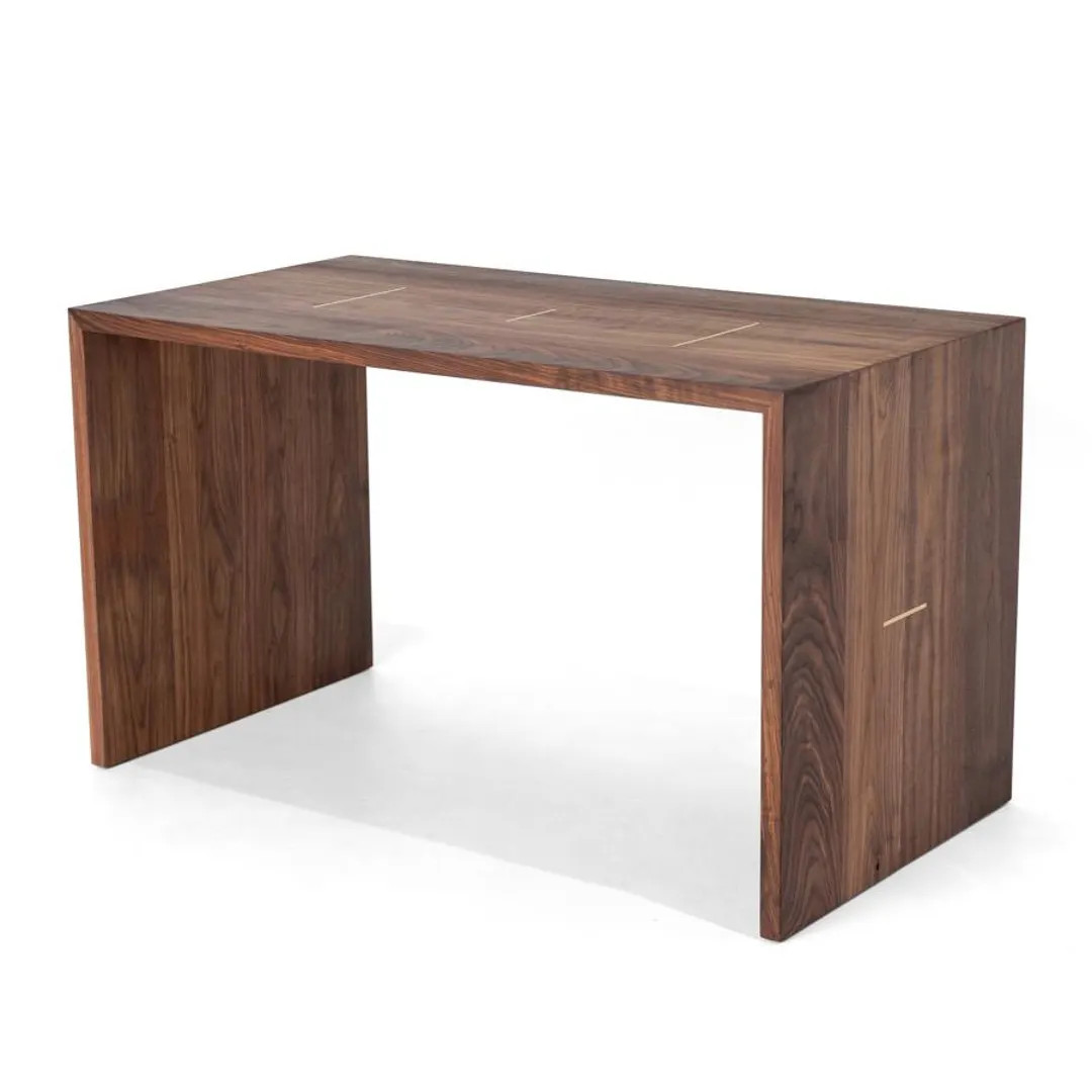 Walnut Waterfall Desk With Brass - Etsy | Etsy (US)