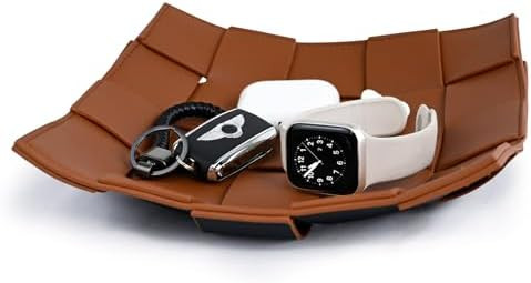 Valet Tray PU Leather Key Holder Bowl for Men Entryway Table Nightstand Desk Tray for Wallet, Key... | Amazon (US)