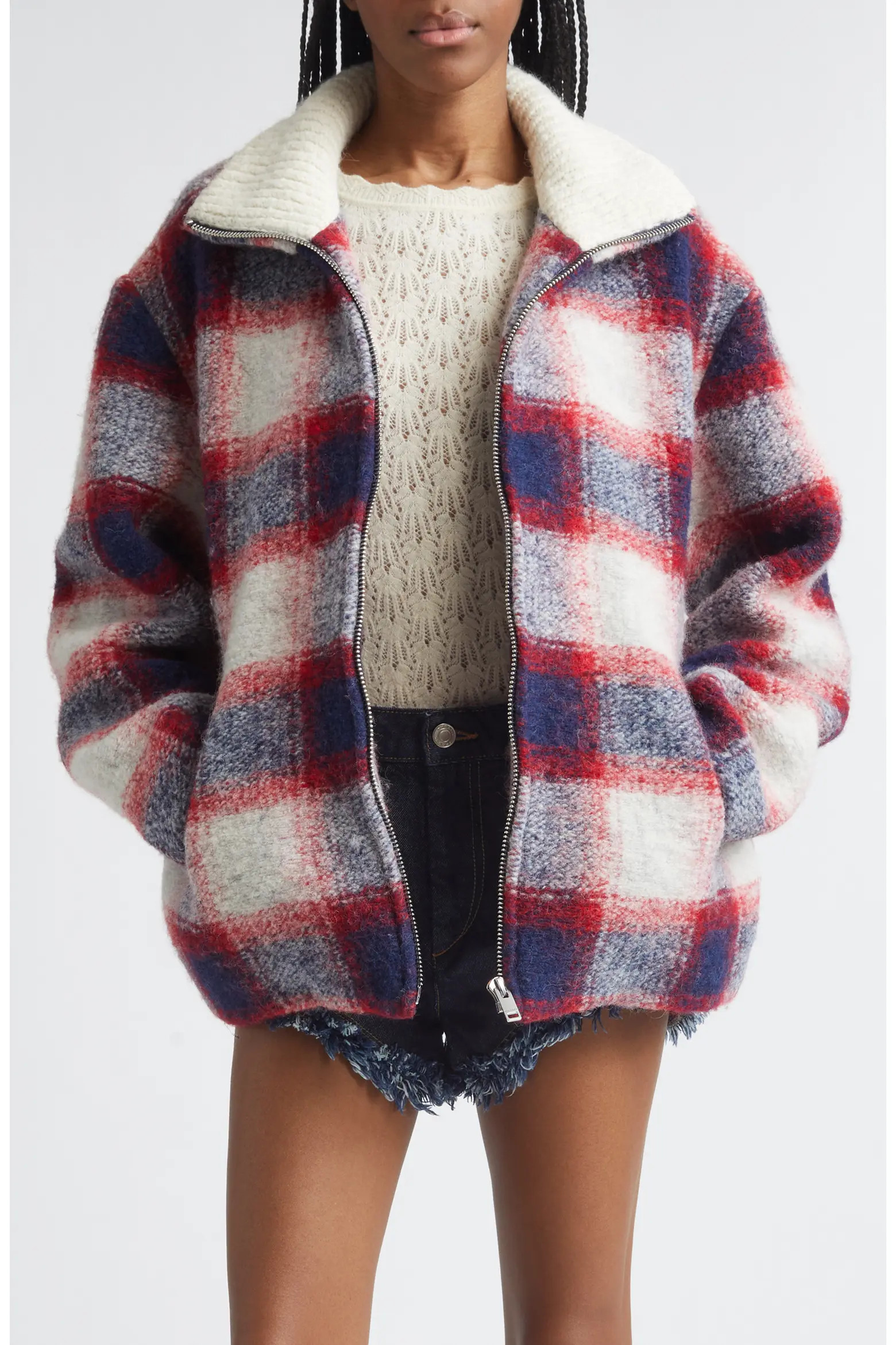 Gimoa Buffalo Plaid Virgin Wool Blend Coat (Women) | Nordstrom | Nordstrom