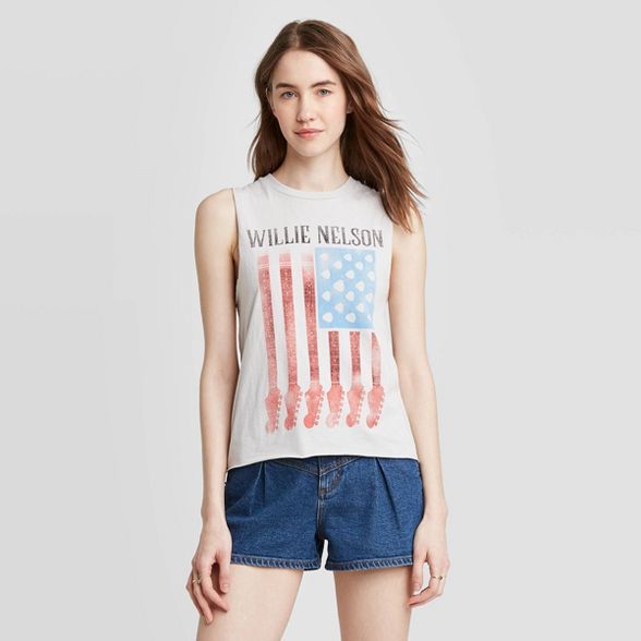 Women's Willie Nelson Graphic Tank Top - Gray | Target