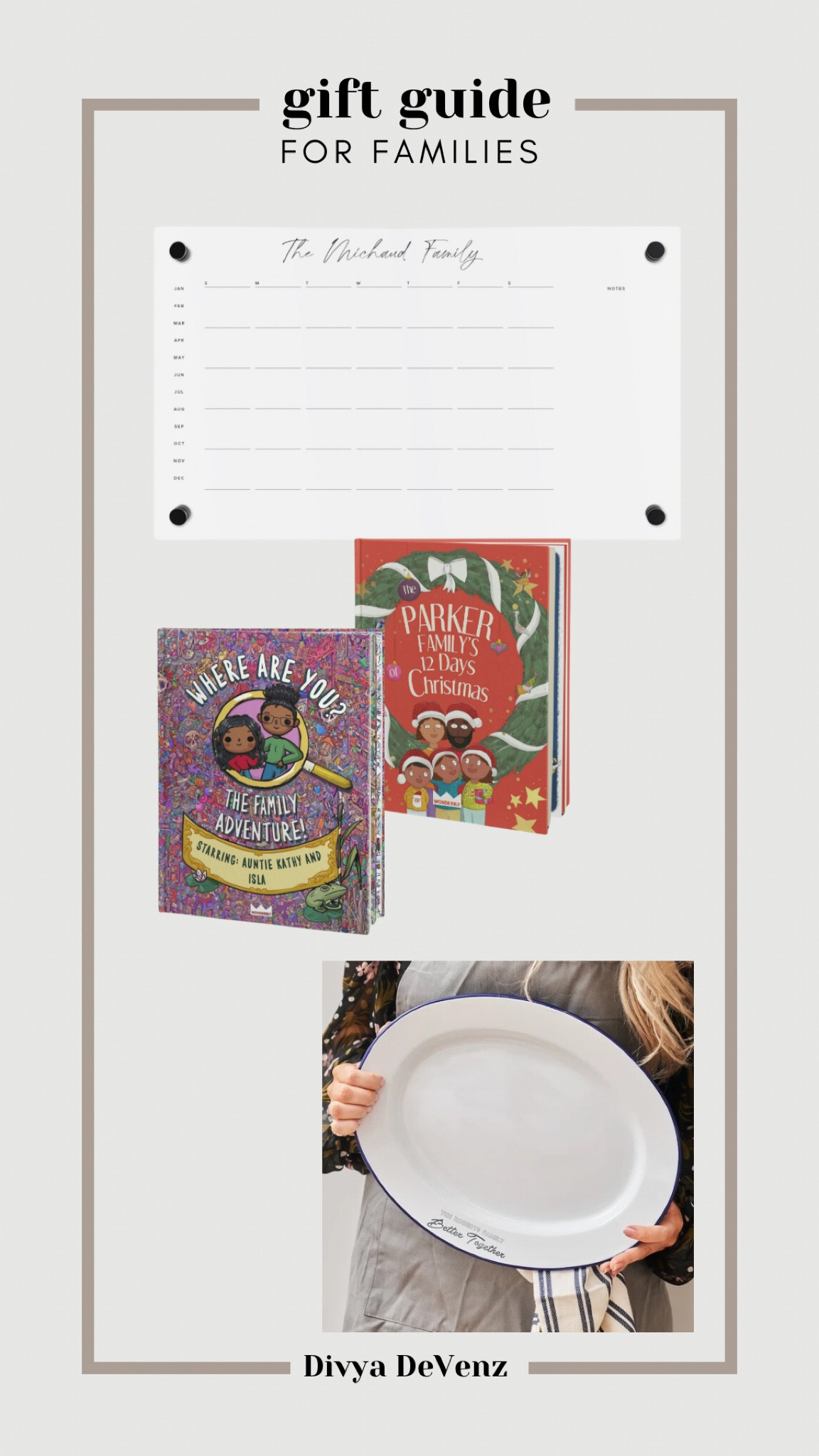 Personalized gifts for families - serving platters, acrylic wall calendars or books from Wonderbly  

#LTKgiftguide #LTKcanada #LTKfamily