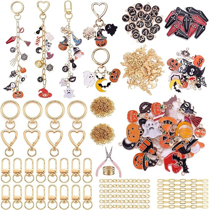 Highergo 685 Pcs Halloween Charms Lip Gloss Keychain Making Kit DIY Craft | Amazon (US)