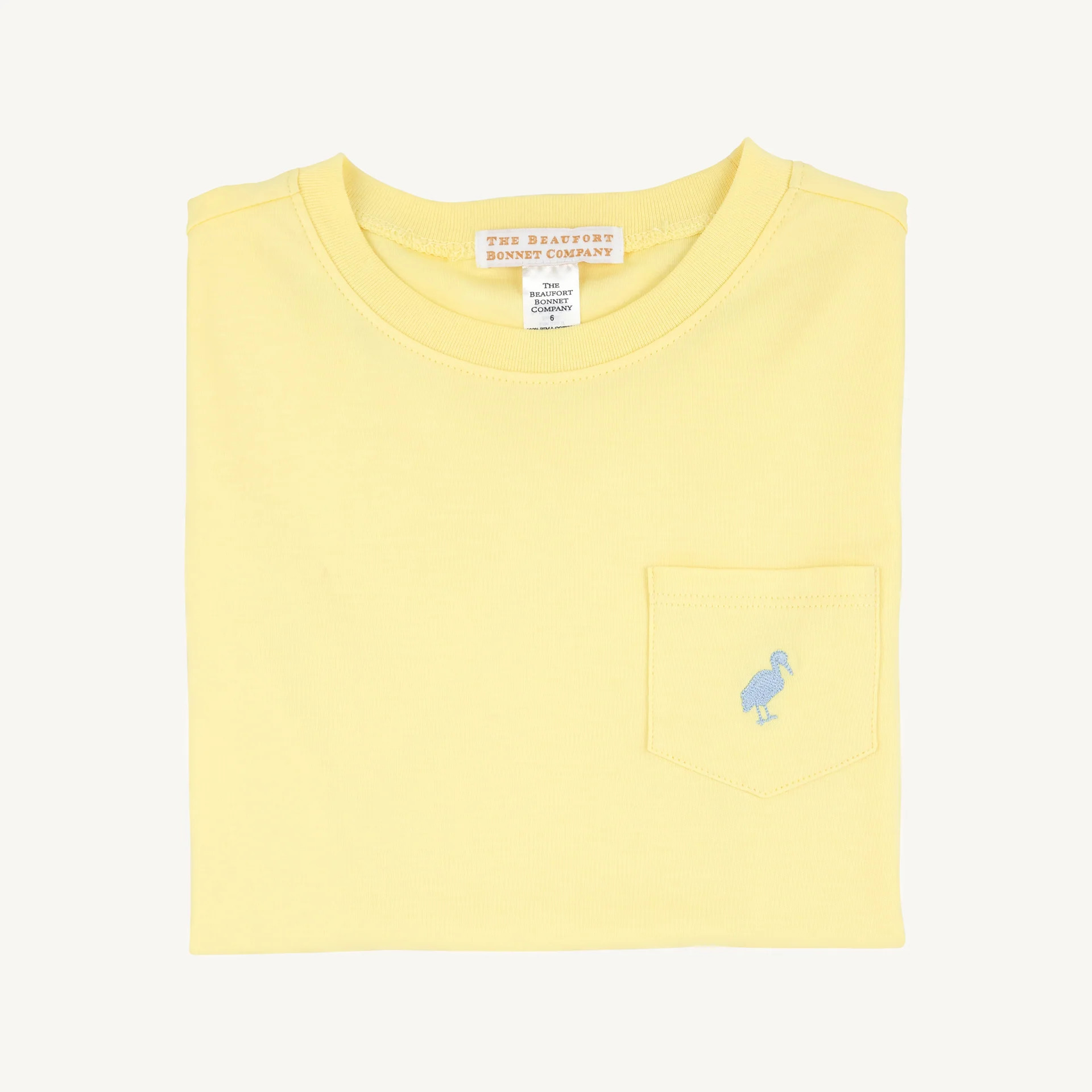 Carter Crewneck - Lake Worth Yellow with Sarasota Sky Stork | The Beaufort Bonnet Company