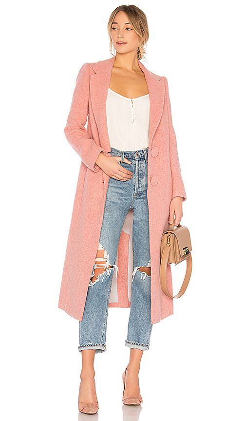 NICHOLAS Long Double Coat in Pink. - size 0 (also in 10,4) | Revolve Clothing