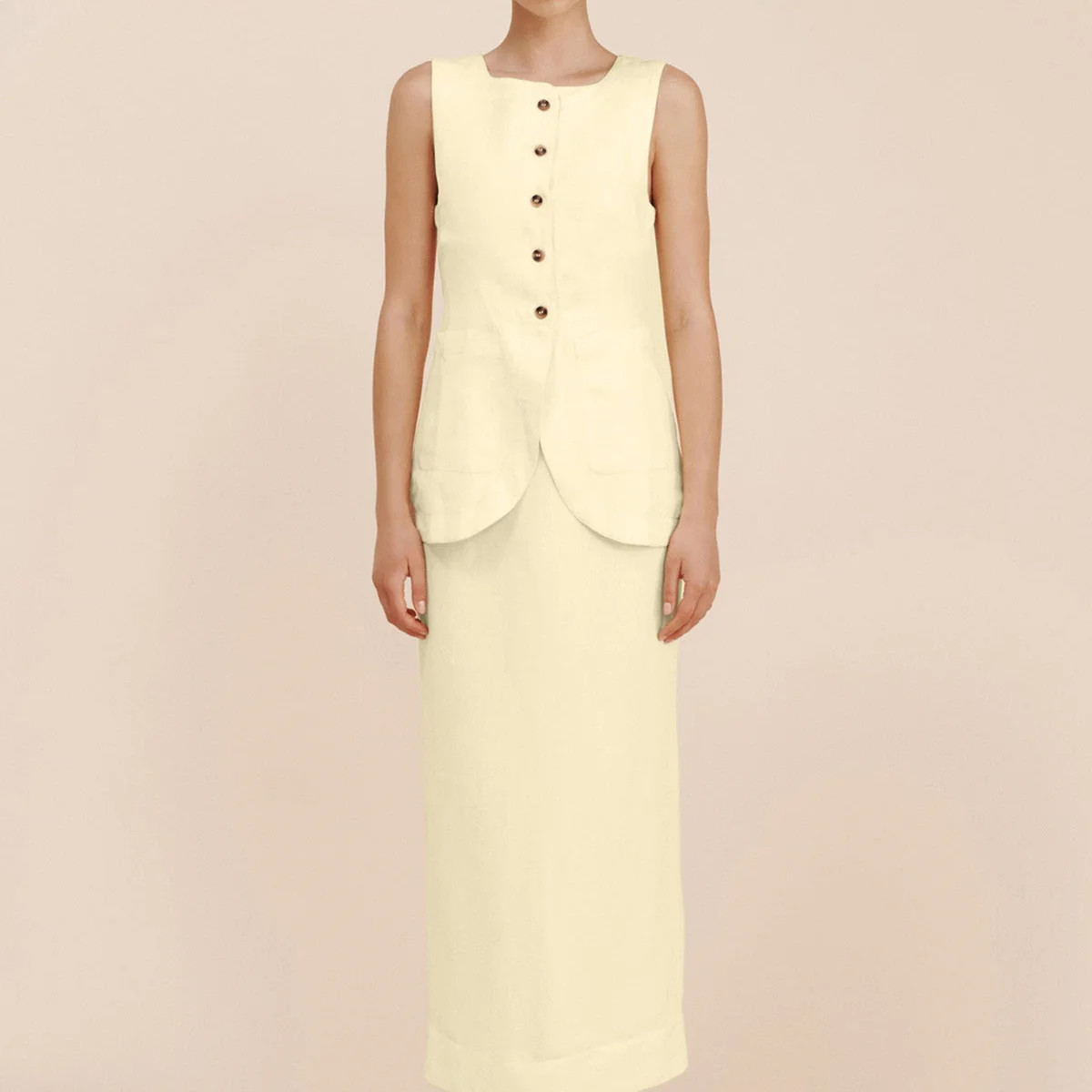 EMMA PENCIL SKIRT - BUTTER YELLOW | POSSE (US)