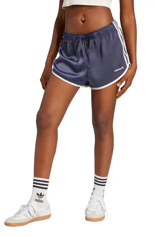 adidas Originals Sprinter Satin Shorts in Shadow Navy at Nordstrom, Size Medium | Nordstrom